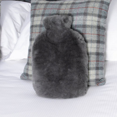 B&Q -  Grey Sheepskin Hot Water Bottle
