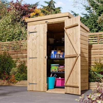 Cheshire 4 X 4 Shiplap Pent Shed Double Door-28665