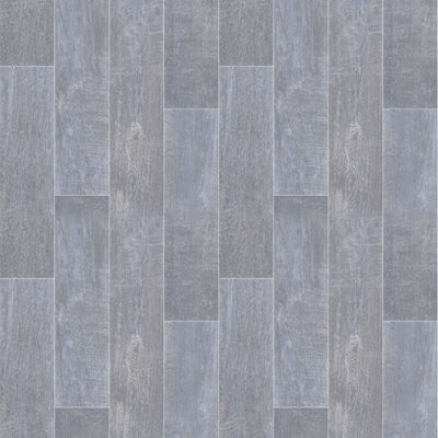  - Washed Oak 970D Grey Wood Effect Anti-Slip Vinyl Flooring For KitchenBathroom3.8mm Thick-3M(9'9") X 3M(9'9")-9M²