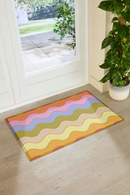 Artsy Doormats Elizabeth Olwen Wavey Lines Indoor/outdoor Doormat (90X60Cm) from B&Q