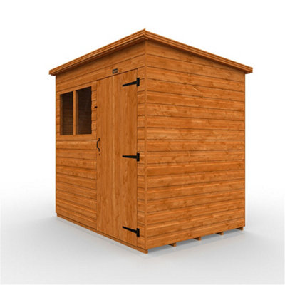 8Ft X 6Ft (2350mm X 1750mm) Horsforth Shiplap Pent Shed With 2 Window (12mm Tongue And Groove Floor And Roof)