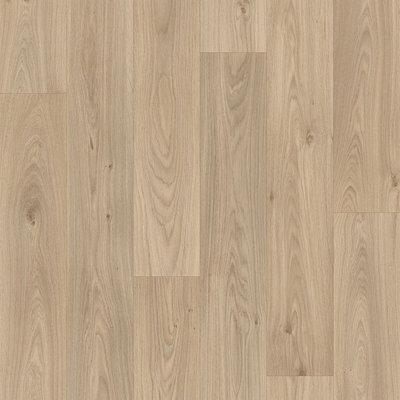 Almond Oak Beige 2.8mm Vinyl Flooring Wood Effect Plank For HomeOffice & Heavy Commercial-6M(19'8") X 2M(6'6")-12M² from B&Q