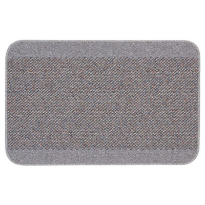 Grey Modern Plain Stain-Resistant Mat For Living RoomUtility RoomDining RoomBathroom & Kitchen -67Cm X 200Cm (Runner) from B&Q