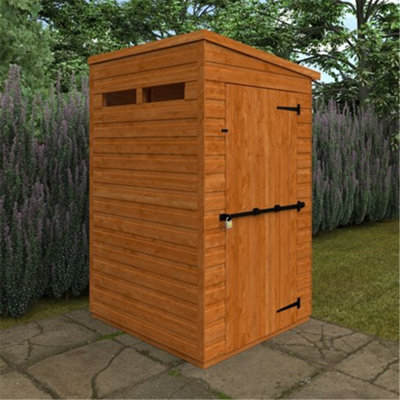 Horsforth 4 X 4 (1.23M X 1.15M) Wooden Tongue And Groove Security Garden Pent Shed (12mm T&g Floor And Roof) (4Ft X 4Ft) (4X4)