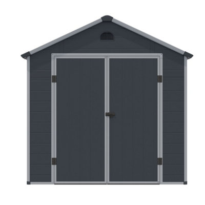 Cheshire 8 X 6 Double Door Apex Plastic Shed (Dark Grey)-28666