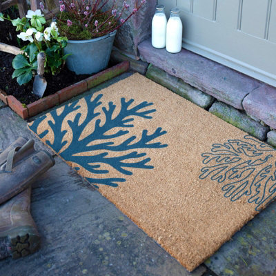 Artsy Doormats Coral Coir Doormat (90 X 60Cm) from B&Q