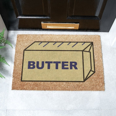 Artsy Doormats Butter Block Coir Doormat (60X40Cm) from B&Q