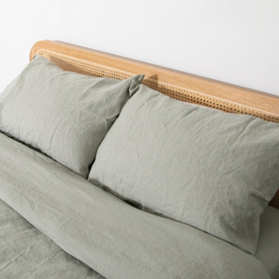 Native Natural Stone Pair Of 100% Linen Pillowcases from B&Q