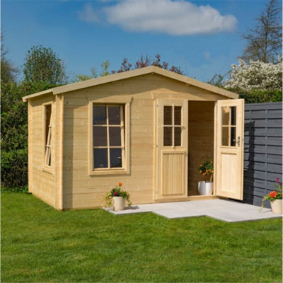 Cheshire 11 X 7 Studio Apex Log Cabin (19mm Wall Thickness)