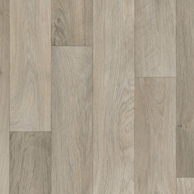  - Dark Beige Wood Effect Vinyl Flooring For LivingroomKitchen2.8mm Thick Cushion Backed Vinyl Sheet-2M(6'6") X 2M(6'6")-4M²