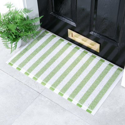 Native Natural Green Striped Doormat (70 X 40Cm) from B&Q
