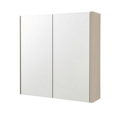 Clifton 2-Door Mirror Bathroom Cabinet 600mm H X 600mm WCashmere(Arch) from B&Q