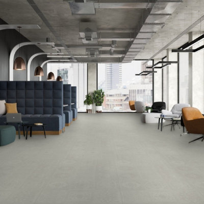 Grey Tile Effect Vinyl FlooringNon-Slip Contract Commercial Vinyl Flooring With 3.5mm Thickness-9M(29'5") X 2M(6'6")-18M² from B&Q