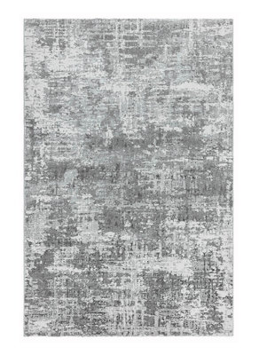 Modern Silver RugAbstract Rug For BedroomStain-Resistant Rug For Dining RoomAbstract Silver Rug-240Cm X 340Cm from B&Q