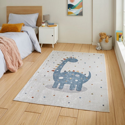 Multicolour Animal 40mm Pile Kids Stain-Resistant Rug For BedroomDining RoomEasy To Clean Modern Rug-80Cm X 150Cm from B&Q