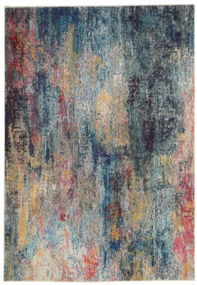 Multicolor Modern Rug6mm Thickness Stain-Resistant Abstract RugModern Rug For Bedroom& Living Room-119Cm X 180Cm from B&Q