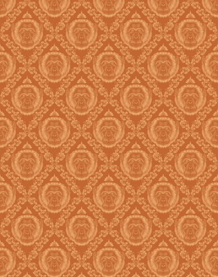 B&Q -  Eco-Friendly Orange Baroque Monkey Wallpaper