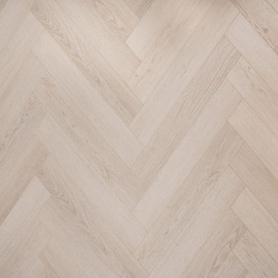 Click Laminate Flooring  12mm Oakleigh Del Malham Herringbone Wood Effect For BedroomDining Room & Kitchen 1.8M²Per Pack from B&Q