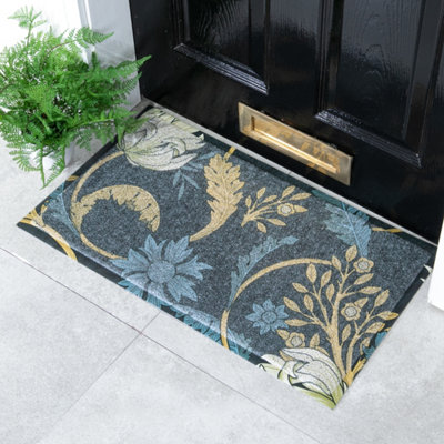 Native Natural Blue William Morris Pattern Doormat (70 X 40Cm) from B&Q