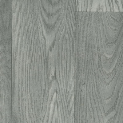  - Wood Effect Anti-Slip Grey Vinyl Flooring For LivingroomKitchen2mm Thick Cushion Backed Vinyl Sheet-2M(6'6") X 4M(13'1")-8M²