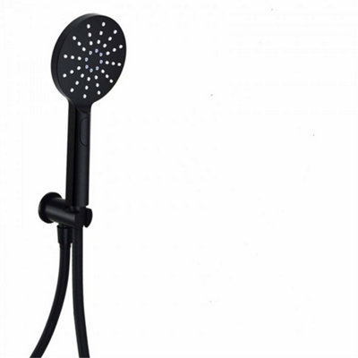 Clifton Shower Round Outlet Elbow With Wall Bracket And Shower HandsetMatt Black(Sea) from B&Q
