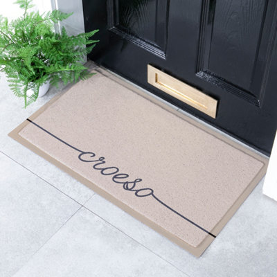 Artsy Doormats Croeso Scribbly Indoor Outdoor Doormat (70 X 40Cm) from B&Q
