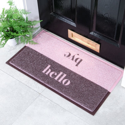 Native Natural Pink Hello Bye Doormat (70 X 40Cm) from B&Q