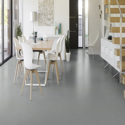 B&Q Speckled Effect Vinyl Flooring, Anti-Slip Contract Commercial Vinyl Flooring With 2.0Mm Thickness-7M(23') X 2M(6'6")-14M² Grey