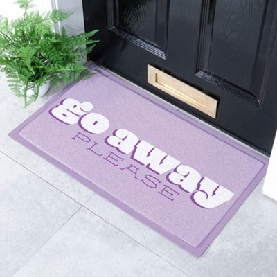 Native Natural Go Away Please Lilac Indoor & Outdoor Doormat70X40Cm from B&Q