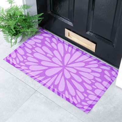 Native Natural Lilac Petal Pattern Indoor & Outdoor Doormat70X40Cm from B&Q