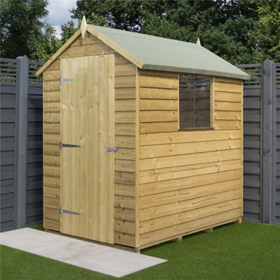Cheshire 6 X 4 Pressure Treated Overlap Shed - Single Door And 1 Window-28669