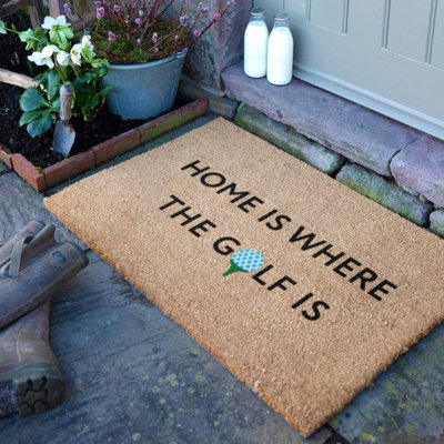 Artsy Doormats Home Is Where The Golf Is Doormat (90 X 60Cm) from B&Q