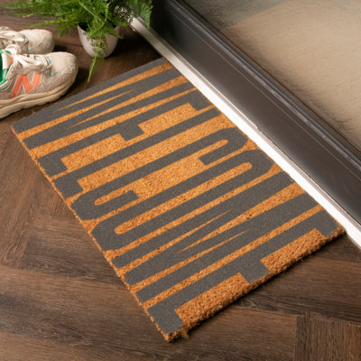 Artsy Doormats Grey Large Full Welcome Doormat from B&Q