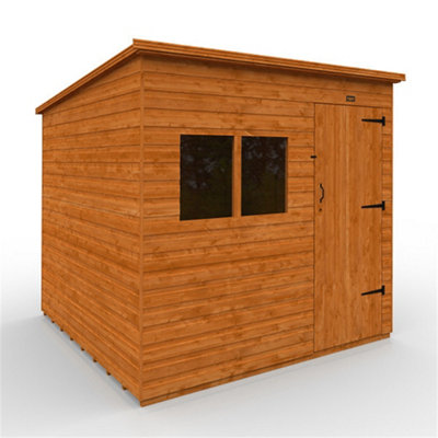 8Ft X 8Ft (2350mm X 2350mm) Horsforth Deluxe Shiplap Pent Shed With 2 Windows (12mm Tongue And Groove Floor And Roof)