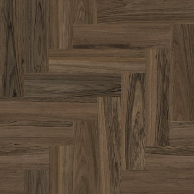 B&Q Cornh Juglans Wood Effect Click Luxury Vinyl Tile - Herringbone(8Mm Lvt), For Domestic & Commercial Use Per Pack 2.92M²