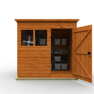 7Ft X 6Ft (2050mm X 1750mm) Horsforth Shiplap Pent Shed With 2 Window (12mm Tongue And Groove Floor And Roof)