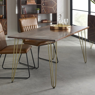 Worcester Dark Gold Stylish Dining Table from B&Q