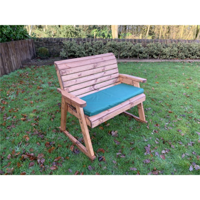 B&Q -  Deluxe Rocker Bench With 1 X Bench Cushion Green 1 X Scatter Cushion Green 1 X Standard Cover