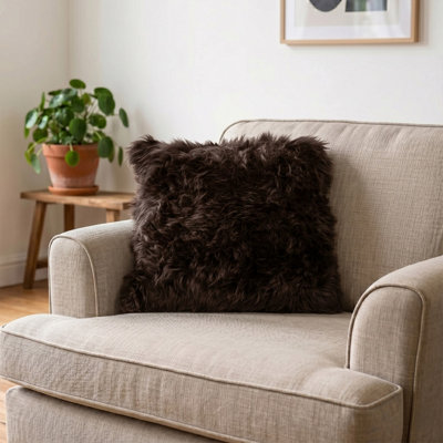Native Natural Luxurious New Zealand Sheepskin Cushion from B&Q