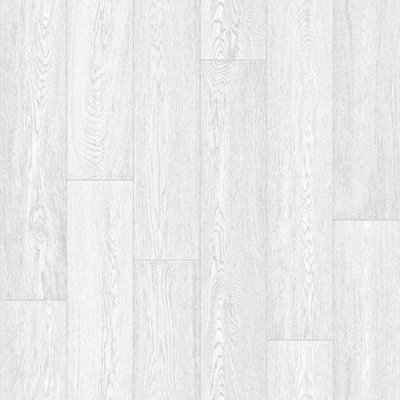  - White Wood Effect Anti-Slip Vinyl Flooring For Livingroom2.0mm Thick Cushion Backed Vinyl Sheet -2M(6'6") X 2M(6'6")-4M²