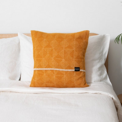 Native Natural Diamond Mustard Wool Cushion 45X45Cm from B&Q