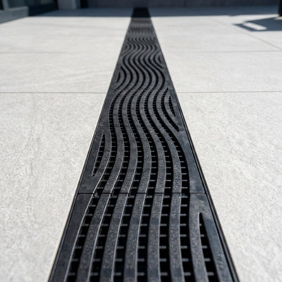 DEKS DekdrainVela Pp (121X84X1000)A15 Linear Bar Wave Heel Grate 1M-  Pack Of 2