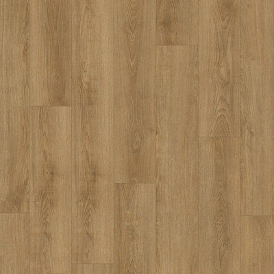 B&Q Ident Warm Oak Wood Effect Glue-Down Luxury Vinyl Tile - Plank(2Mm Lvt) For Home & Contract Commercial Use - Covers 4.75Sqm