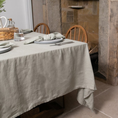 Native Natural Natural Stone Pure Linen Tablecloth from B&Q