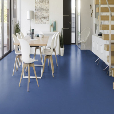 B&Q Speckled Effect Vinyl Flooring, Non-Slip Contract Commercial Vinyl Flooring With 2.0Mm Thickness-1M(3'3") X 2M(6'6")-2M² Blue