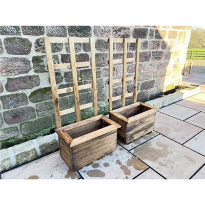 Marlborough Traditional Regular Kensington Wooden Planter X 2 from B&Q