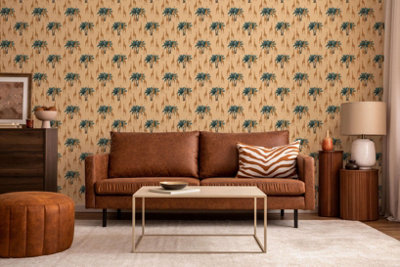 B&Q -  Eco-Friendly Brown Giraffe Wallpaper