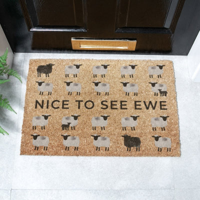 Artsy Doormats Nice To See Ewe Sheep Doormat (60 X 40Cm) from B&Q