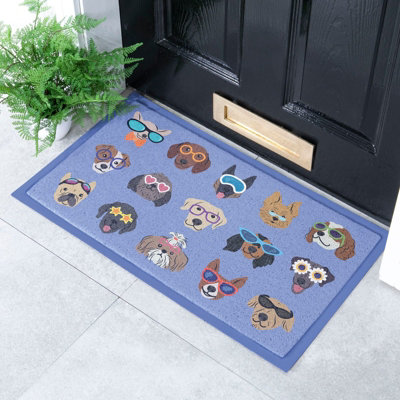 Native Natural Dogs With Glasses Doormat (70 X 40Cm) from B&Q