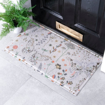 Native Natural Butterfly Floral Doormat (70 X 40Cm) from B&Q